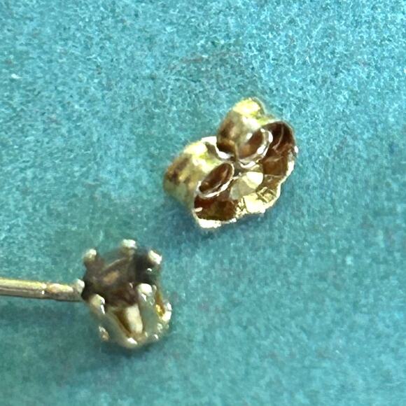 14K Gold Smoky Quartz Stud Vintage Earrings by Carla w/ Original Box - Picture 10 of 13